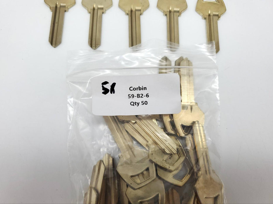 5x Corbin 59 Series Key Blanks B2 Keyway Nickel Silver 6 Pin NOS 4