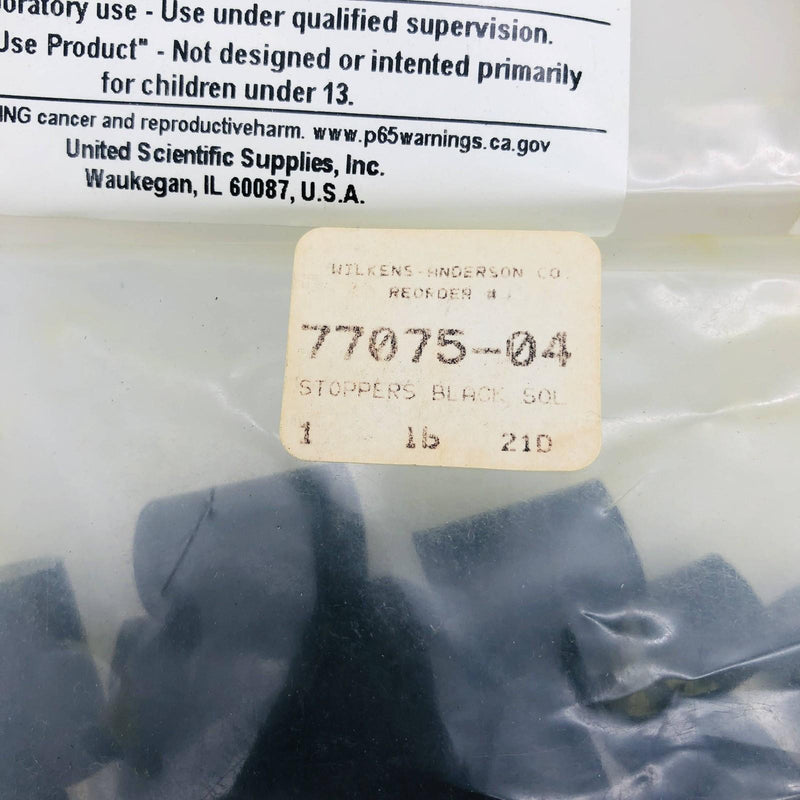 3lbs Wilkens Anderson 77075-04 Rubber Stopper Size 2 Black Solid 20mm TD 16mm BD 2