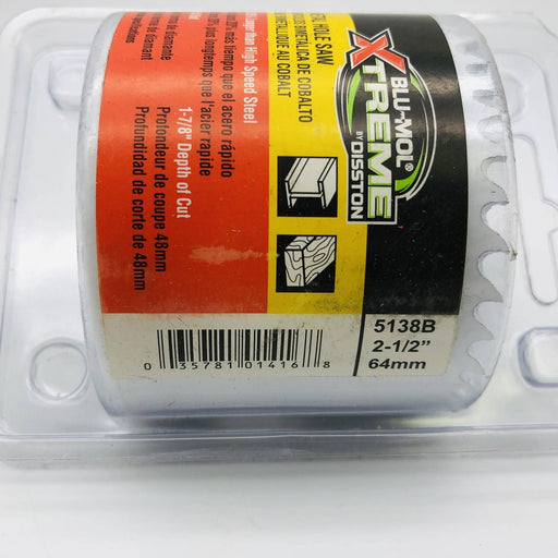 Blu Mol Xtreme 5138B Hole Saw 2-1/2" / 64mm Cobalt Steel Bi-Metal Cats Eye Open 2