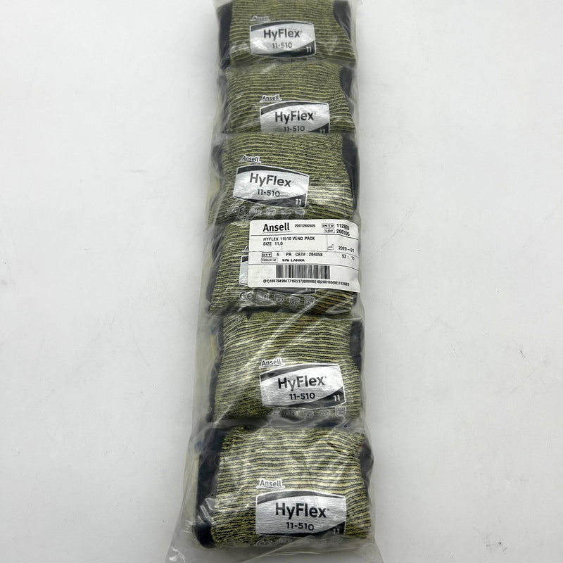 Ansell Hyflex 11-510 Cut Resistant Glove Size 11 XX-Large Nitrile Foam 6 Pairs
