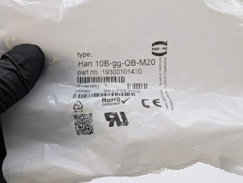 Harting Han 10B-GG-QB-M20 Connector Hood Top Entry Size 10B M20 Cable Entry