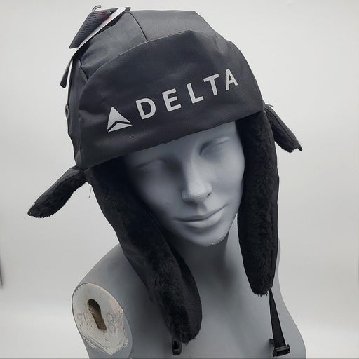 Ergodyne Classic Trapper Hat Black L / XL 6802Z w/ Bump Cap Insert Airline Logo 1