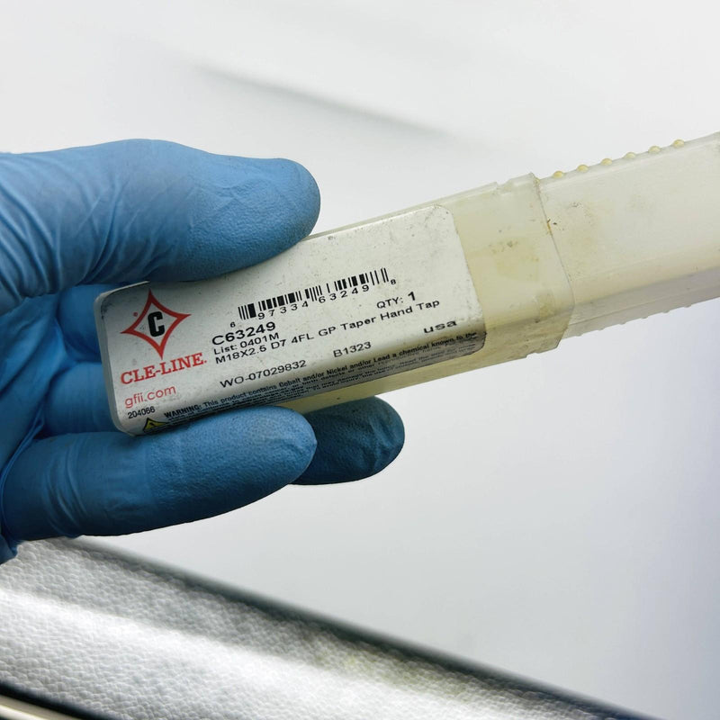 Cle-Line C63249 Taper Hand Tap 0401M M18x2.5 D7 4 Flutes General Purpose HSS