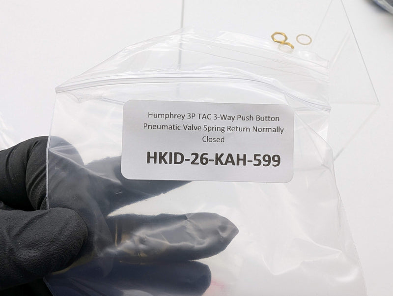 Humphrey 3P TAC 3-Way Push Button Pneumatic Valve Spring Return Normally Closed