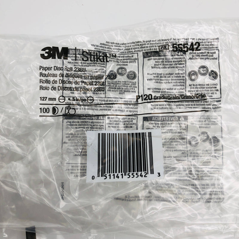 3M 55542 Sanding Paper Disc Roll 5in x NH P120 C-Weight 236U Stickit Gold 100pk 2