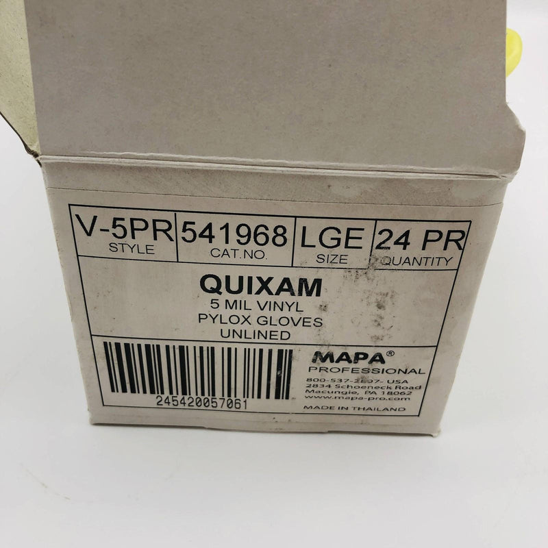 Mapa Pylox V-5PR Disposable Glove Large Light Weight 5 MIL Quixam 24 Pairs/Bx 2