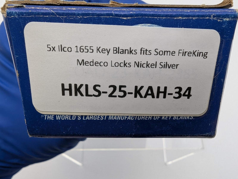 5x Ilco 1655 Key Blanks fits Some FireKing Medeco Locks Nickel Silver 4