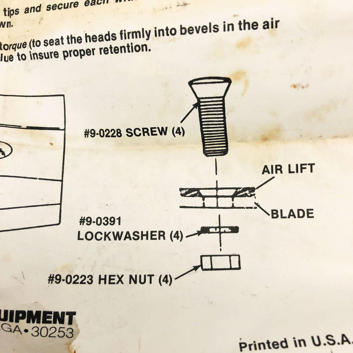 Snapper 60735 Blade Air Lift Kit Incomplete OEM NOS Superseded to 7060735YP 7