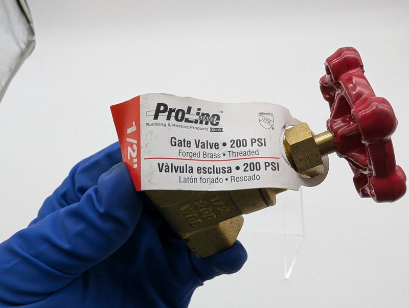 ProLine 1/2" Gate Valve FNPT x FNPT 200 PSI 6TWJ8 Brass 6