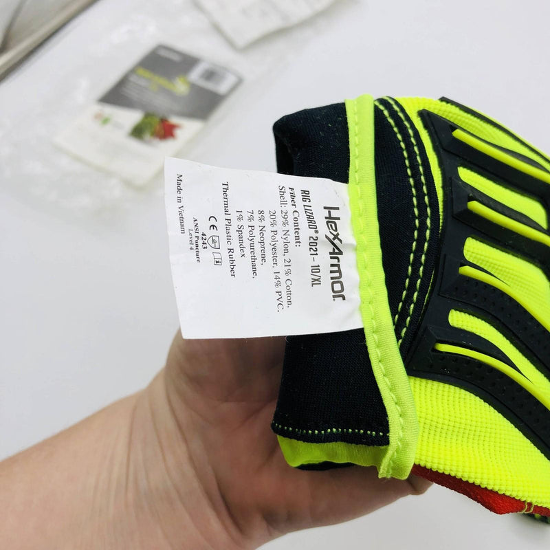 HexArmor Rig Lizard 2021 Work Glove Sz XL Mechanics Hi Vis Cut Resistant 1 Pair 5