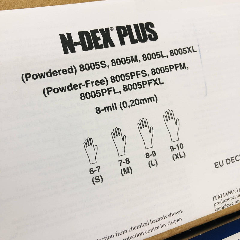 Showa 8005PFM N-DEX Plus Disposable Nitrile Glove 7-8 Medium Powder Free 1000pcs 5