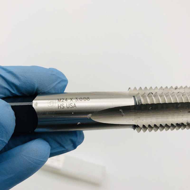 Greenfield 329073 Bottom Hand Tap HTGP M24x3.0 HS 4 FL D8 Thread Cutting 7