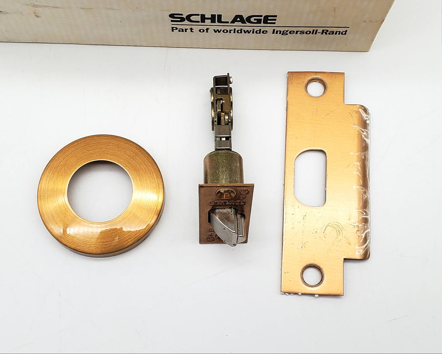 Schlage Door Lever Satin Bronze S10D Passage Door Latching NOS 5