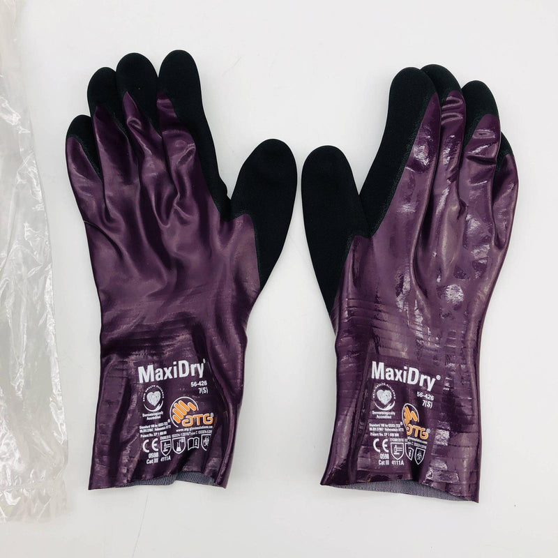 MaxiDry 56-426 Chemical Resistant Gloves Small 7 Nitrile Lightweight 12 Pairs 4