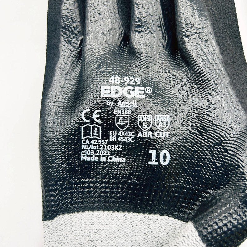 Ansell Edge 48-929 Cut and Oil-Resistant Gloves Size 10 XL Nitrile Coat 12 Pairs 2