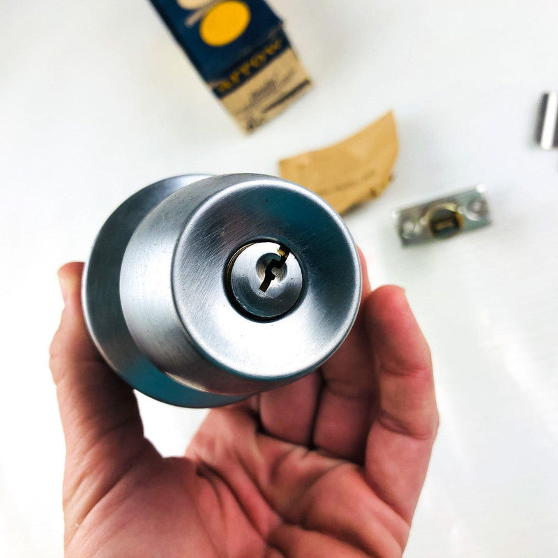 Arrow 351DC Panic Proof Door Knob Lockset Keyed US26D Dull Chrome Cylinder 1