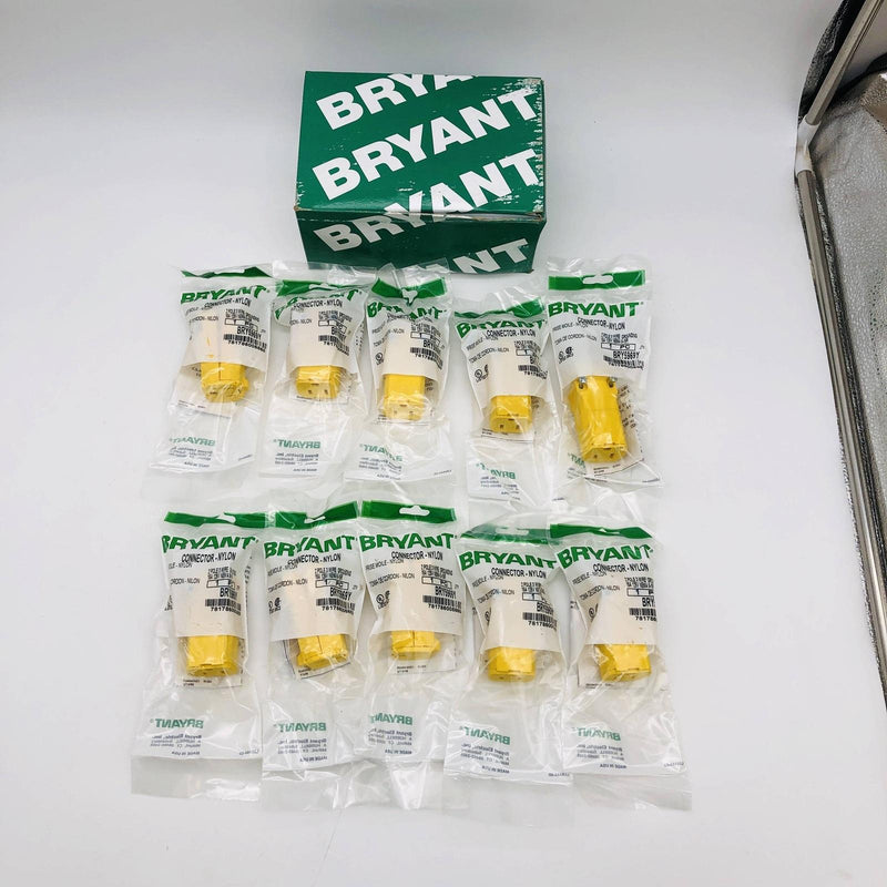 Bryant BRY5969Y Nylon Connector 15A 125V NFMA 5-15R 2 Pole 3 Wire Grounding 10pk 8