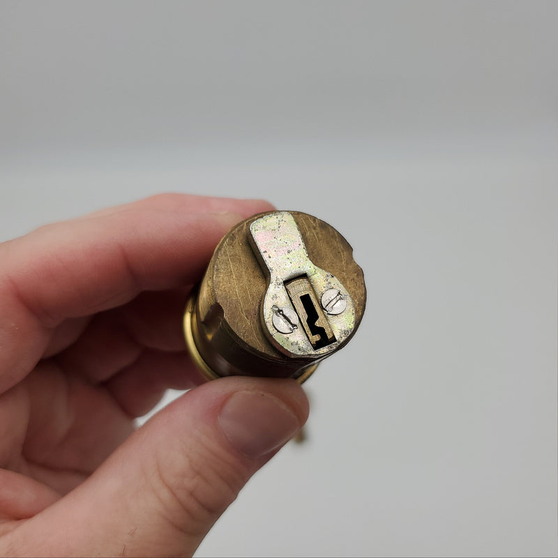 Falcon Mortise Cylinder 1-1/4" Length Bright Brass # 986 E Keyway 5 Pin 9897 Cam 3