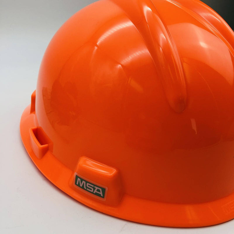 MSA 489364 Hard Hat Cap V-Gard Ratchet Large Hi-Viz Org Fas-Trac III Suspension 5