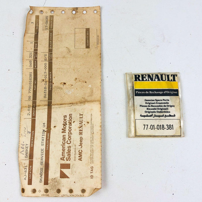 AMC Jeep Renault 7701018381 Gasket OEM New Old Stock NOS 77-01-018-381 1