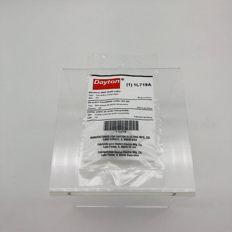 Dayton 1L719A Shaft Collar Stainless Steel Clamp On Style 3/4in Bore 2-Piece 6