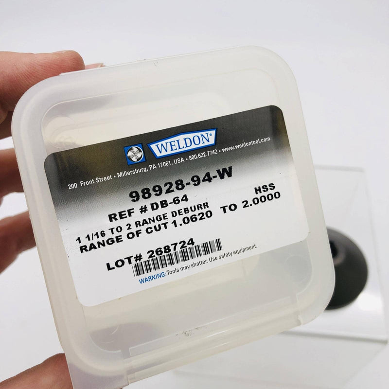 Weldon 98928-94-W Deburring Tool DB-64 90 Degree 1-1/16" Min 2" Max Hole Size 2