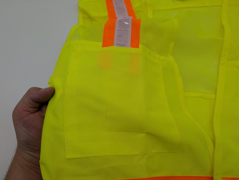 Surveyor’s Safety Vest Size L Yellow 6 Pockets Hook & Loop Closure MSSV-GNV-VC 3