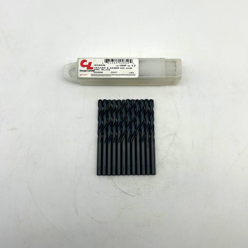 Chicago-Latrobe 45859 Jobber Length Drill Bit 150ASP 6.40mm Black Oxide 12pk 9