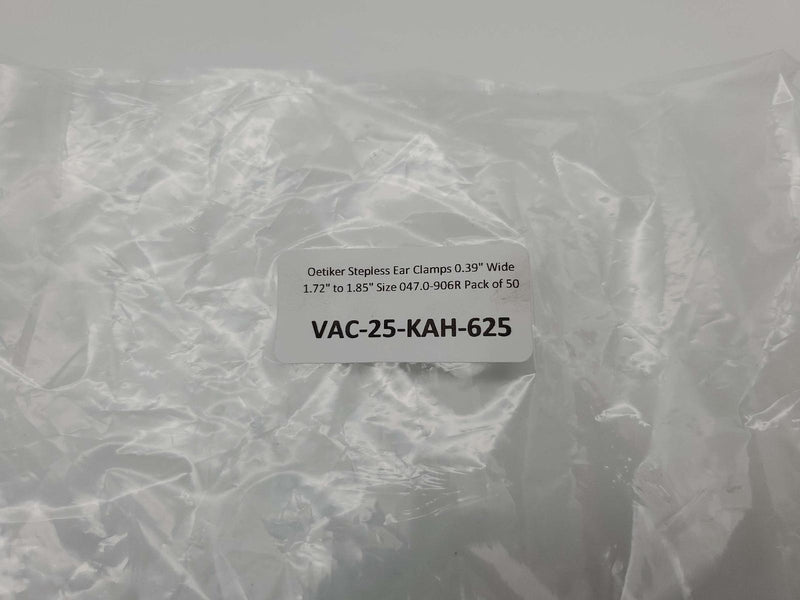 Oetiker Stepless Ear Clamps 0.39" Wide 1.72" to 1.85" Size 047.0-906R Pack of 50 4