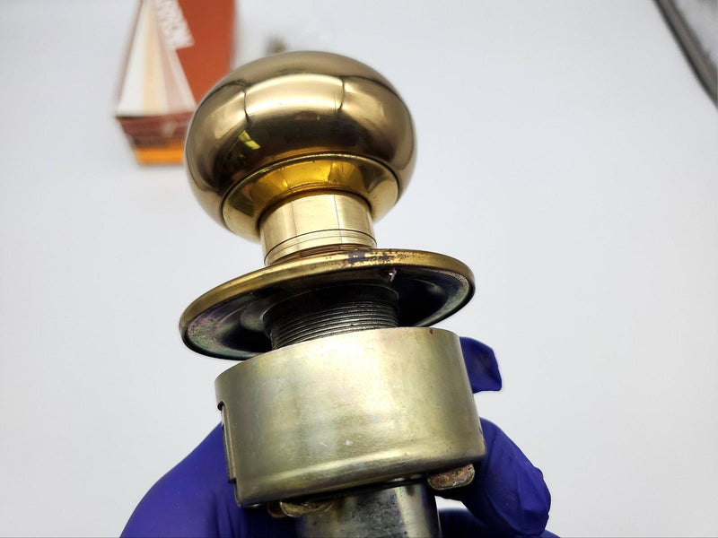 Arrow Door Knob Storeroom Lock Bright Brass 2-3/8" BS SFIC Ready M12TA RH NOS 4