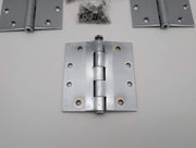 3x Hager 1279 Door Hinges Full Mortise Satin Chrome 4.5" x 4.5" Removable Pin 3