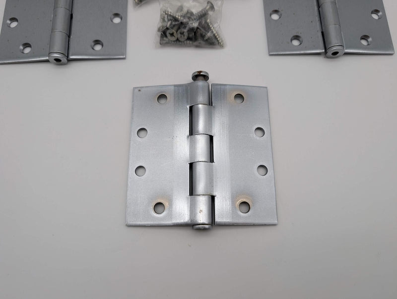 3x Hager 1279 Door Hinges Full Mortise Satin Chrome 4.5" x 4.5" Removable Pin 3