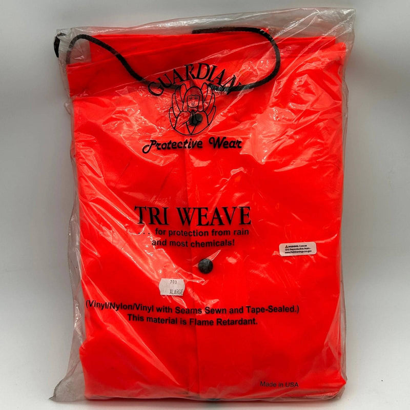 Guardian 703ORXL-CUFF Rain Jacket Extra Large XL Hood Tri-Weave Flame Retardant 7