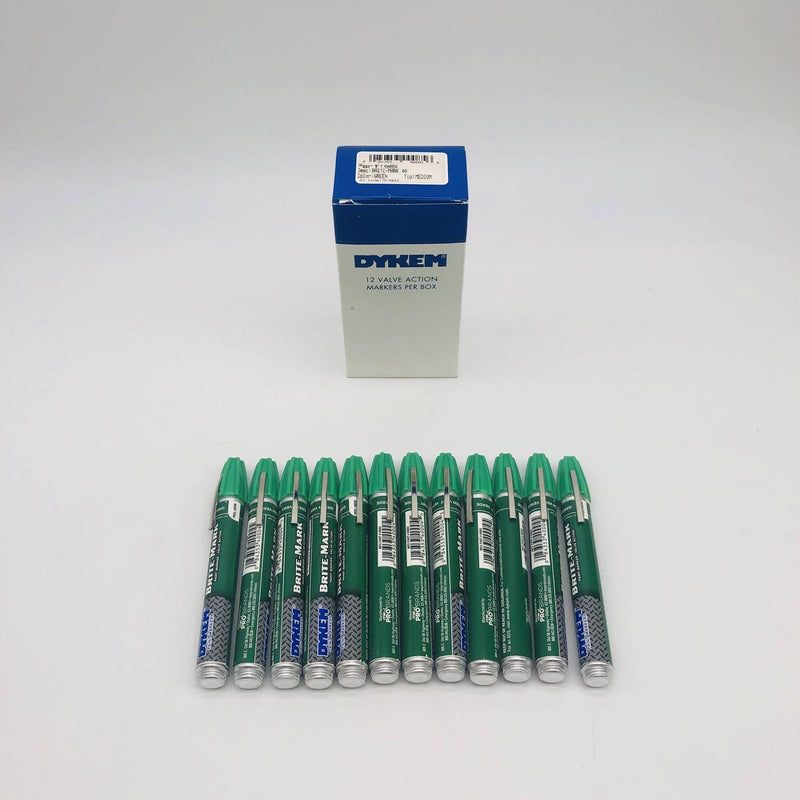 Dykem Brite Mark 40 Green Paint Marker Medium Tip Valve Action 40004 Pack of 12 10