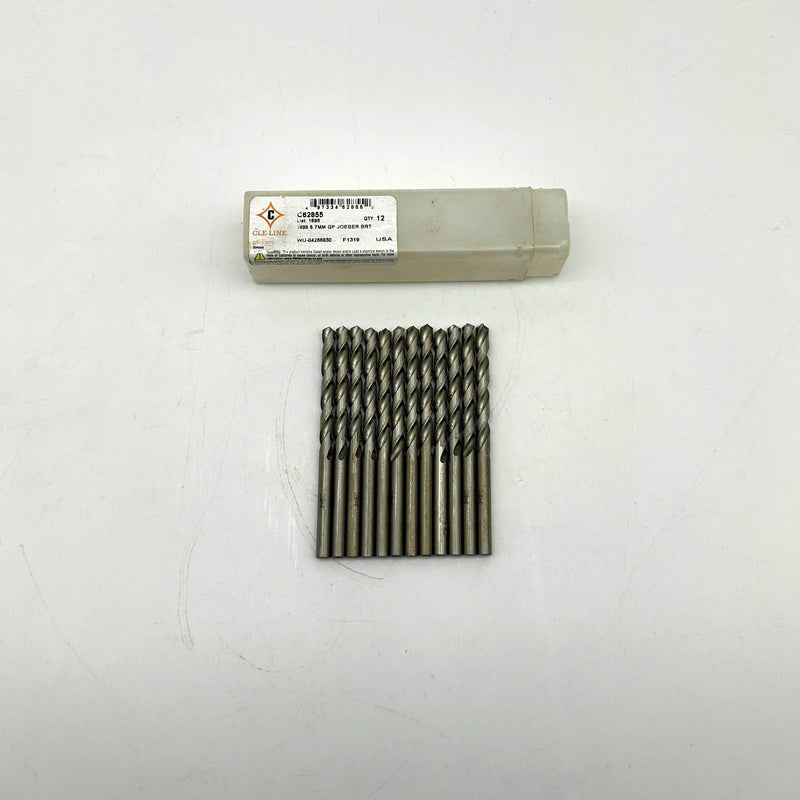 12pk Cle-Line C62855 Jobber Length Drill 1898 5.7mm General Purpose HSS Bright