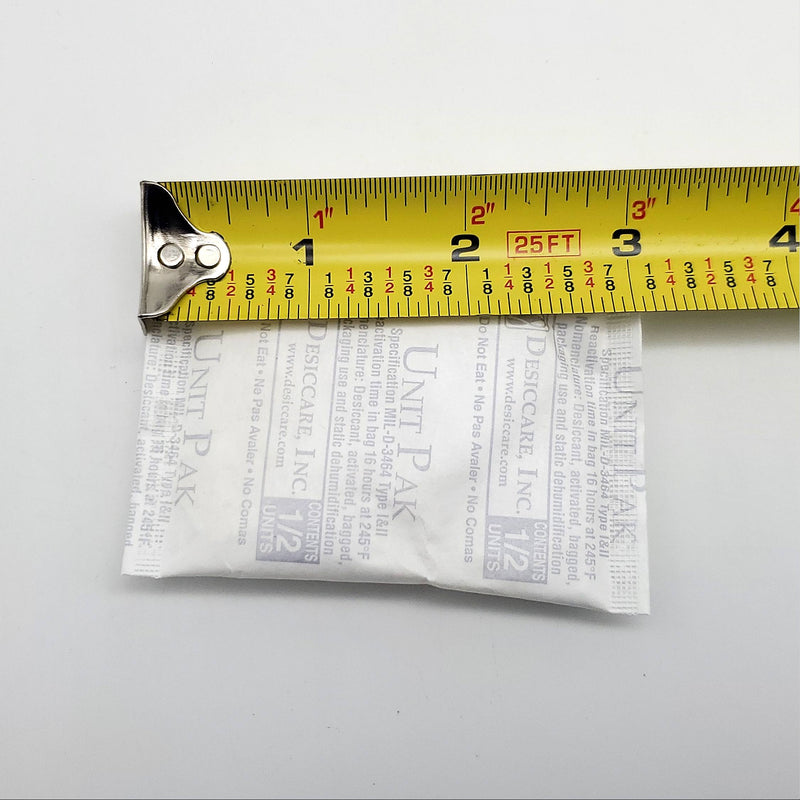 Silica Gel Desiccant 16 Grams 3"x2" Tyvek Food Grade 800 Grams Total 50 Packs
