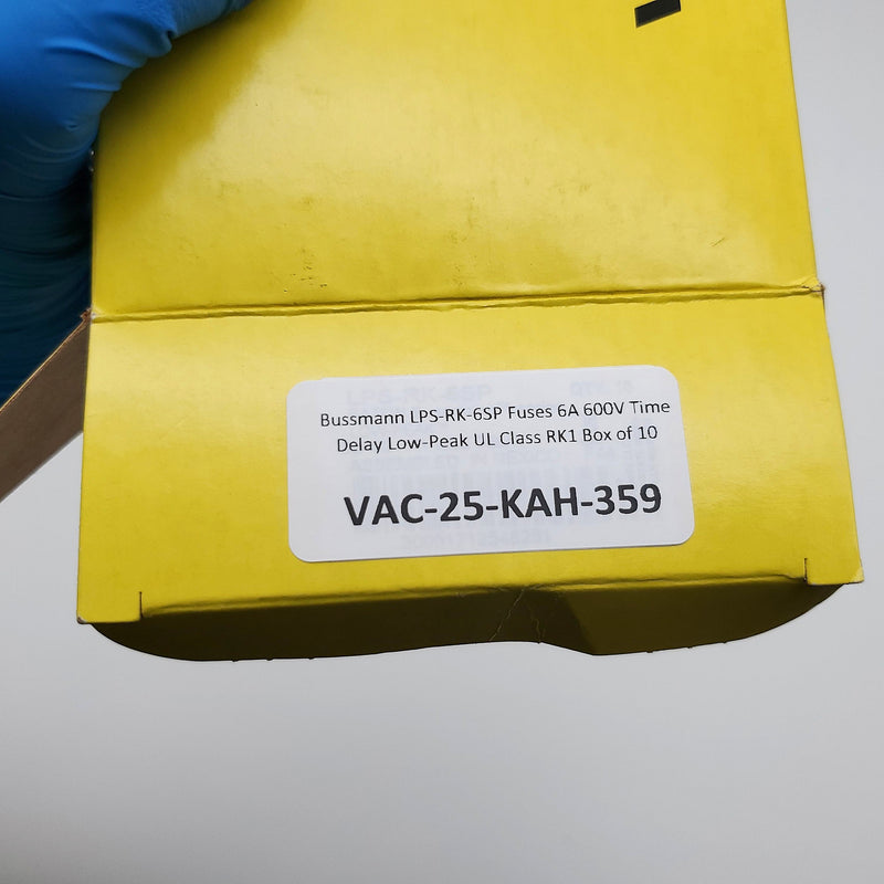 Bussmann LPS-RK-6SP Fuses 6A 600V Time Delay Low-Peak UL Class RK1 Box of 10