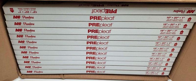 AAF Flanders 16x20x1 PREpleat Air Filters LPD Merv 8 80055.011620 Pack of 12 4