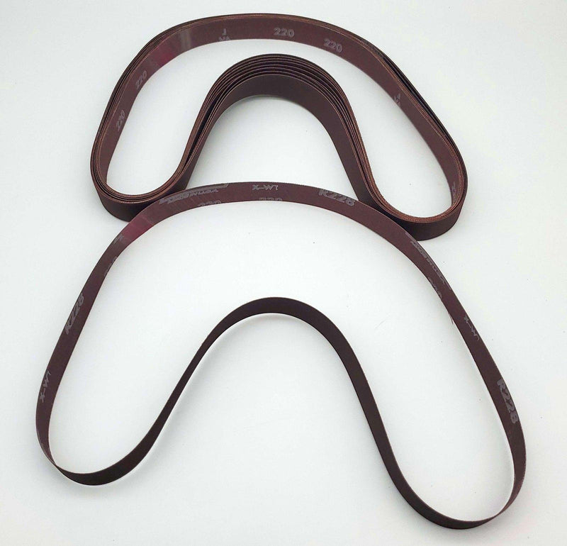 1" x 42" Sanding Belts 220 Grit Very Fine Norton 20871 Metalite Pack of 10 1