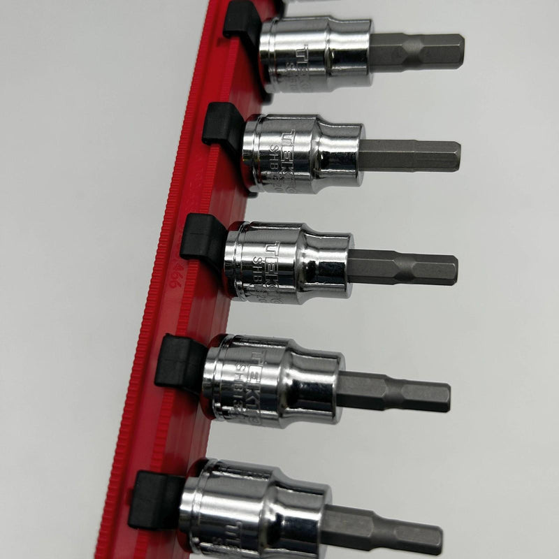 Tekton SHB91102-S Socket Set 3/8inch Drive Hex Bit 10-PC 3-10mm Metric w/ Rail