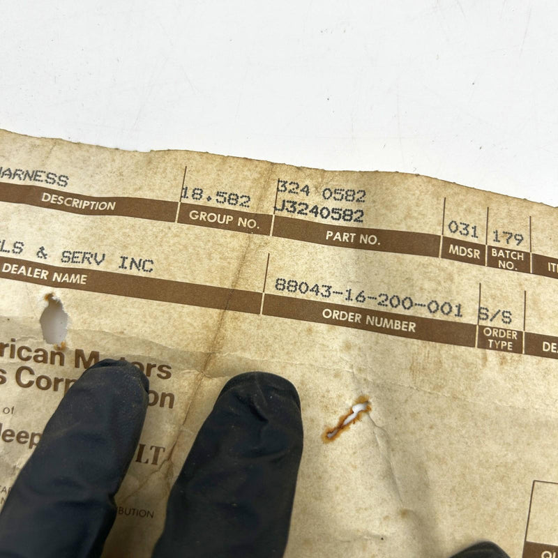 AMC Jeep 3240582 Harness Group 18.582 OEM New Old Stock NOS Open 3