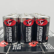 Eveready D Batteries Super Heavy Duty Carbon Zinc 1.5V 1250 R20 Case of 144 2