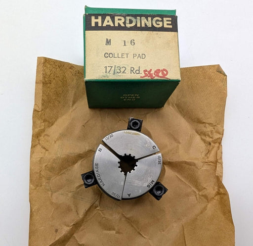Hardinge M16 17/32" Round Serrated Collet Pads 3-Segment for M-Series Collet 1