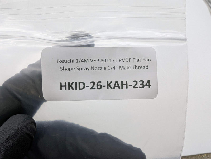 Ikeuchi 1/4M VEP 80117T PVDF Flat Fan Shape Spray Nozzle 1/4" Male Thread 4