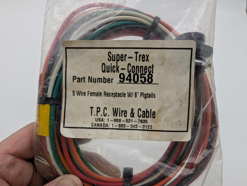 TPC Wire & Cable 94058 Super Trex Quick Connect Cordset 5 Pin 6ft 16 AWG 4