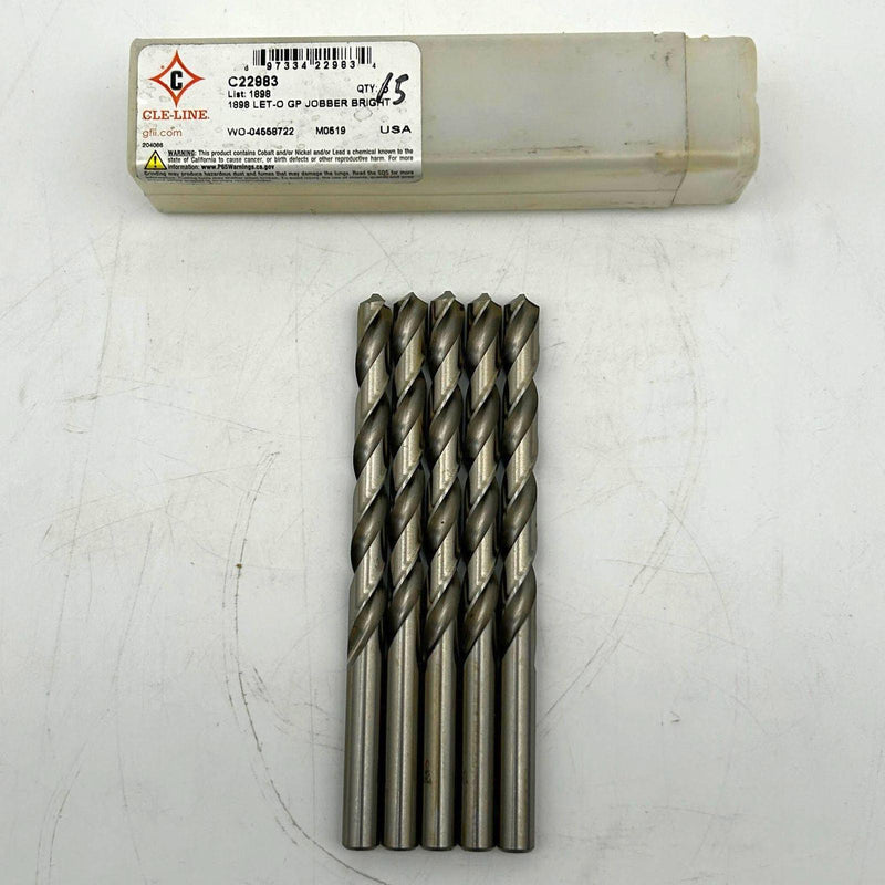 Cle-Line C22983 Jobber Length Drill Bit List 1898 Letter O General Purpose 5pk 1