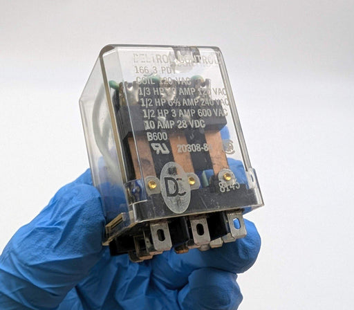 Deltrol Controls 1663PDT Relay Socket 13A 120 VAC 12 VDC 11 Blade 1