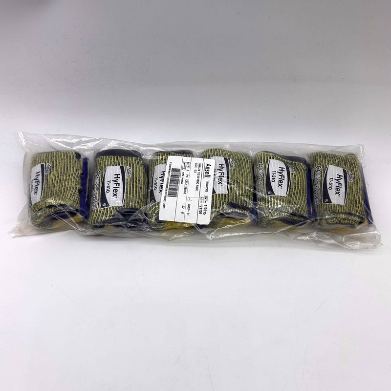Ansell Hyflex 11510 Cut Resistant Gloves Size 6 Extra Small XS Nitrile 6 Pairs