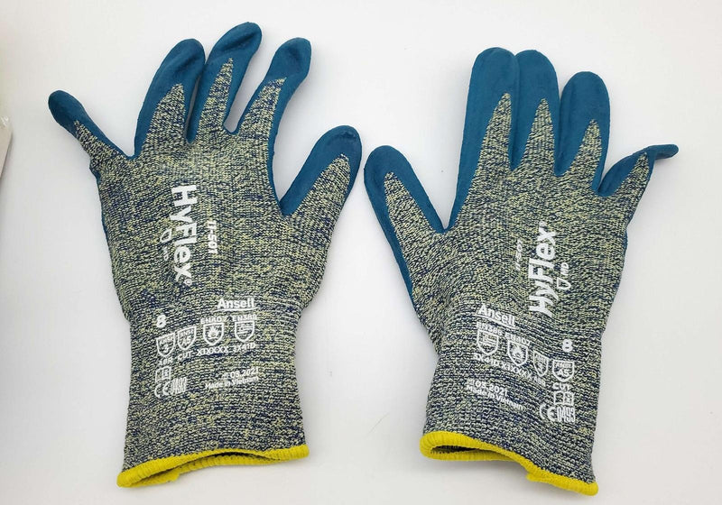 12 Pairs A5 Cut Resistant Work Gloves Medium Palm Coated Ansell HyFlex 11501 1
