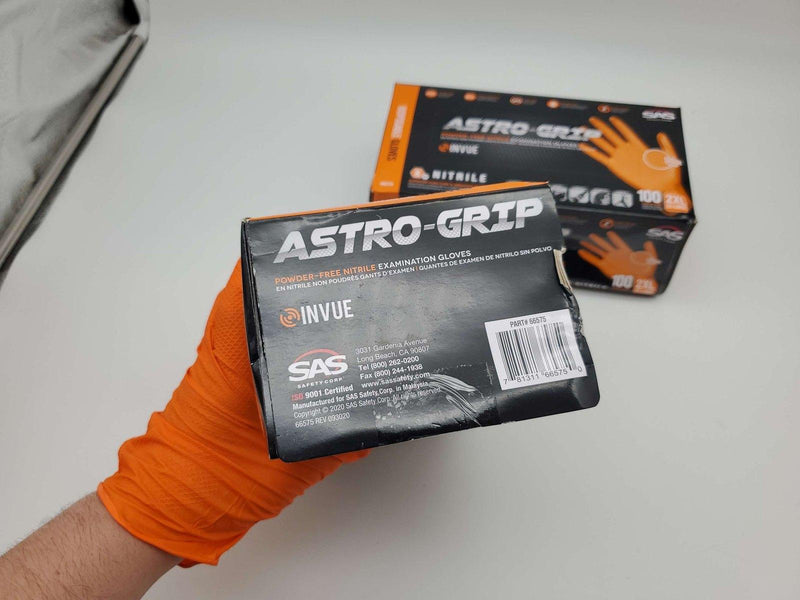 200 Astro Grip Nitrile Exam Gloves XXL Textured Grip Powder Free 66575 Orange 5